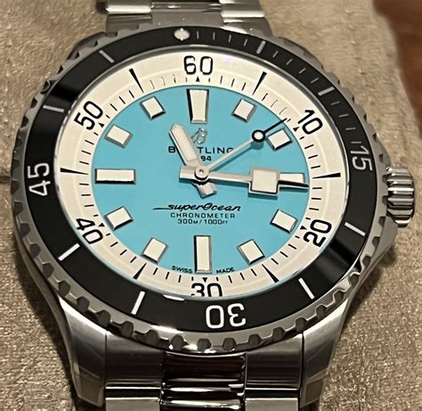 breitling blue ocen reacer|Breitling superocean tiffany blue.